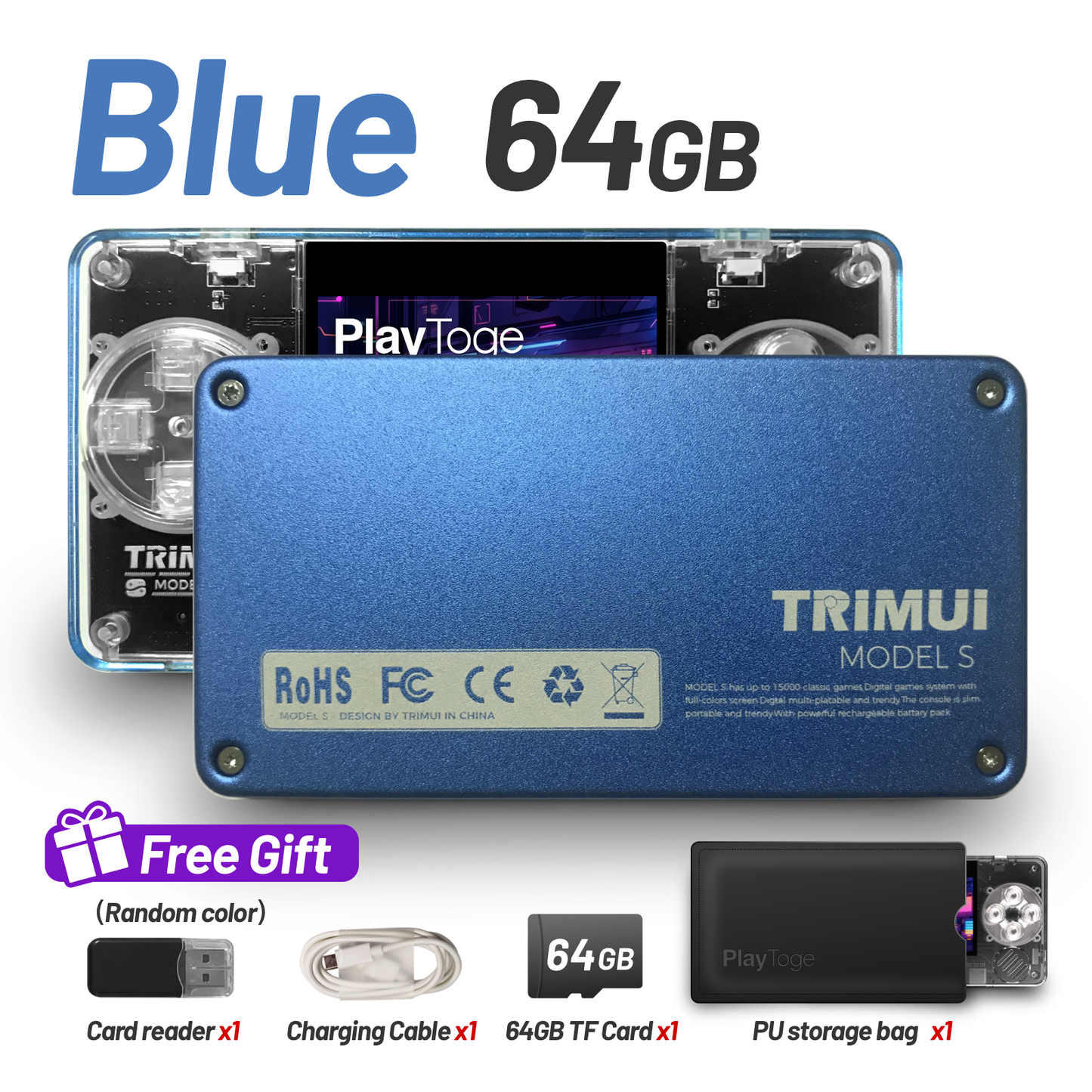 Trimui Model S Handheld Game Console - Ultra Slim, 2-Inch IPS Screen, Super Mini Portable Linux System Card Size Gaming Device for Kids and Adults